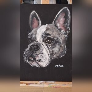 Original French Bulldog Canvas Painting 6"X8"